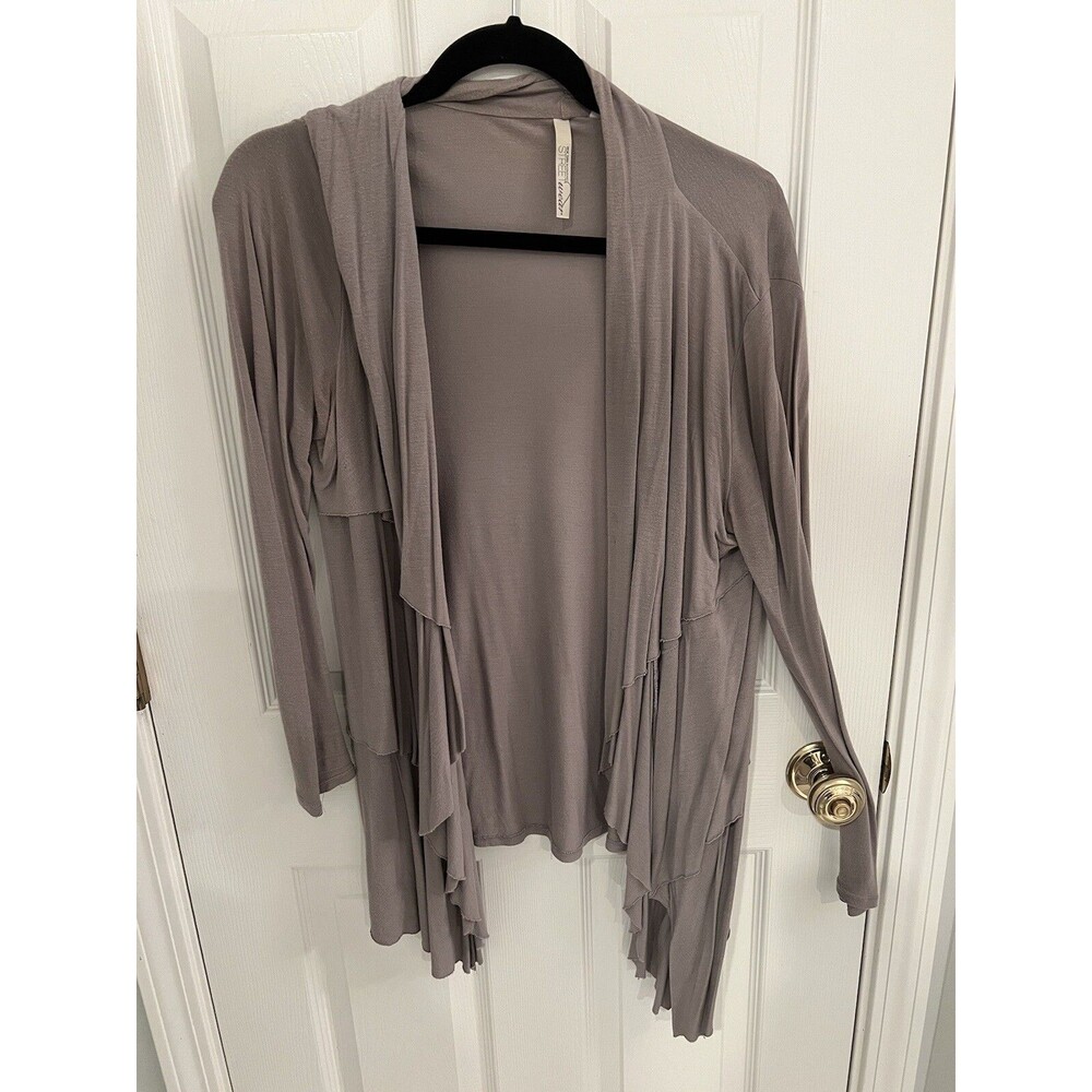 New York & Company Multi-Layered Cardigan Sweater Size L Large Grayish Purple